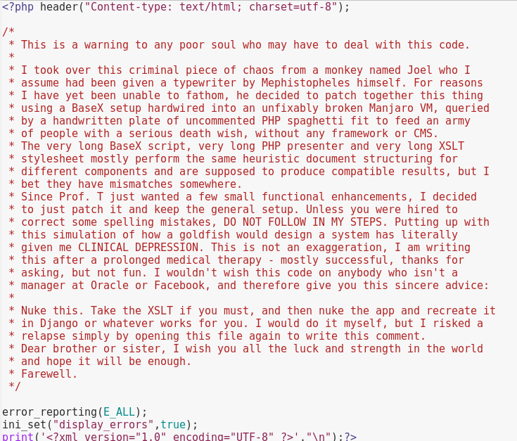 I'm getting second thoughts about whether accepting this job was a good idea. | html-memes, code-memes, php-memes, design-memes, cms-memes, errors-memes, version-memes, django-memes, xml-memes, oracle-memes, function-memes, facebook-memes, warning-memes, error-memes, fix-memes, cli-memes, jar-memes, IT-memes, component-memes, idea-memes, ide-memes, ML-memes, header-memes, vm-memes | ProgrammerHumor.io