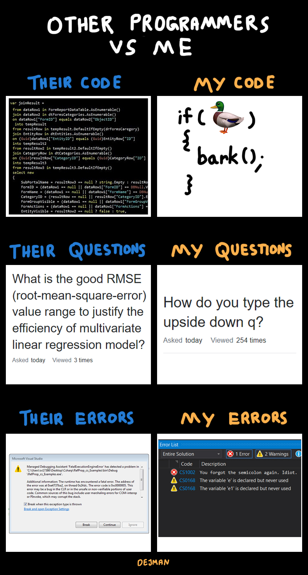 [OC] What the hell is a stack overflow anyway? | programmer-memes, code-memes, programmers-memes, stack-memes, stack overflow-memes, program-memes, errors-memes, data-memes, list-memes, forms-memes, error-memes, overflow-memes, ide-memes, semicolon-memes | ProgrammerHumor.io