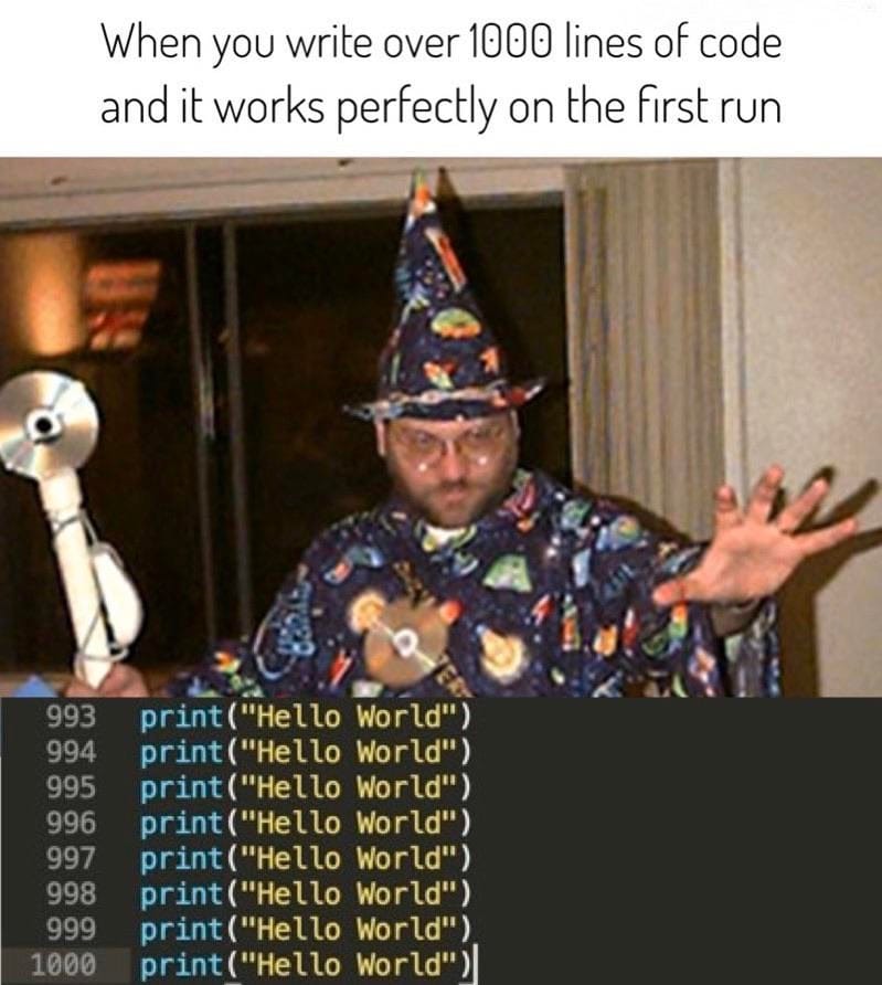 Best feeling! | code-memes, lines of code-memes | ProgrammerHumor.io