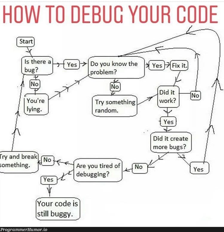 Debugging code | code-memes, debugging-memes, bugs-memes, bug-memes, debug-memes, IT-memes | ProgrammerHumor.io