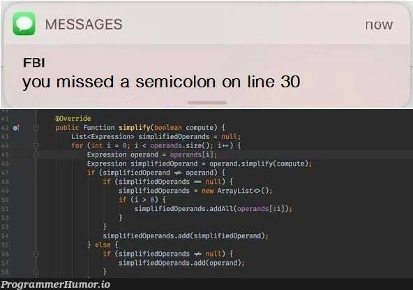 Always looking out for me :') | express-memes, semicolon-memes | ProgrammerHumor.io