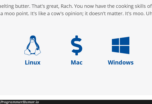 When your legal team won't let you use the Apple logo... | linux-memes, ux-memes, apple-memes, windows-memes, IT-memes, mac-memes | ProgrammerHumor.io