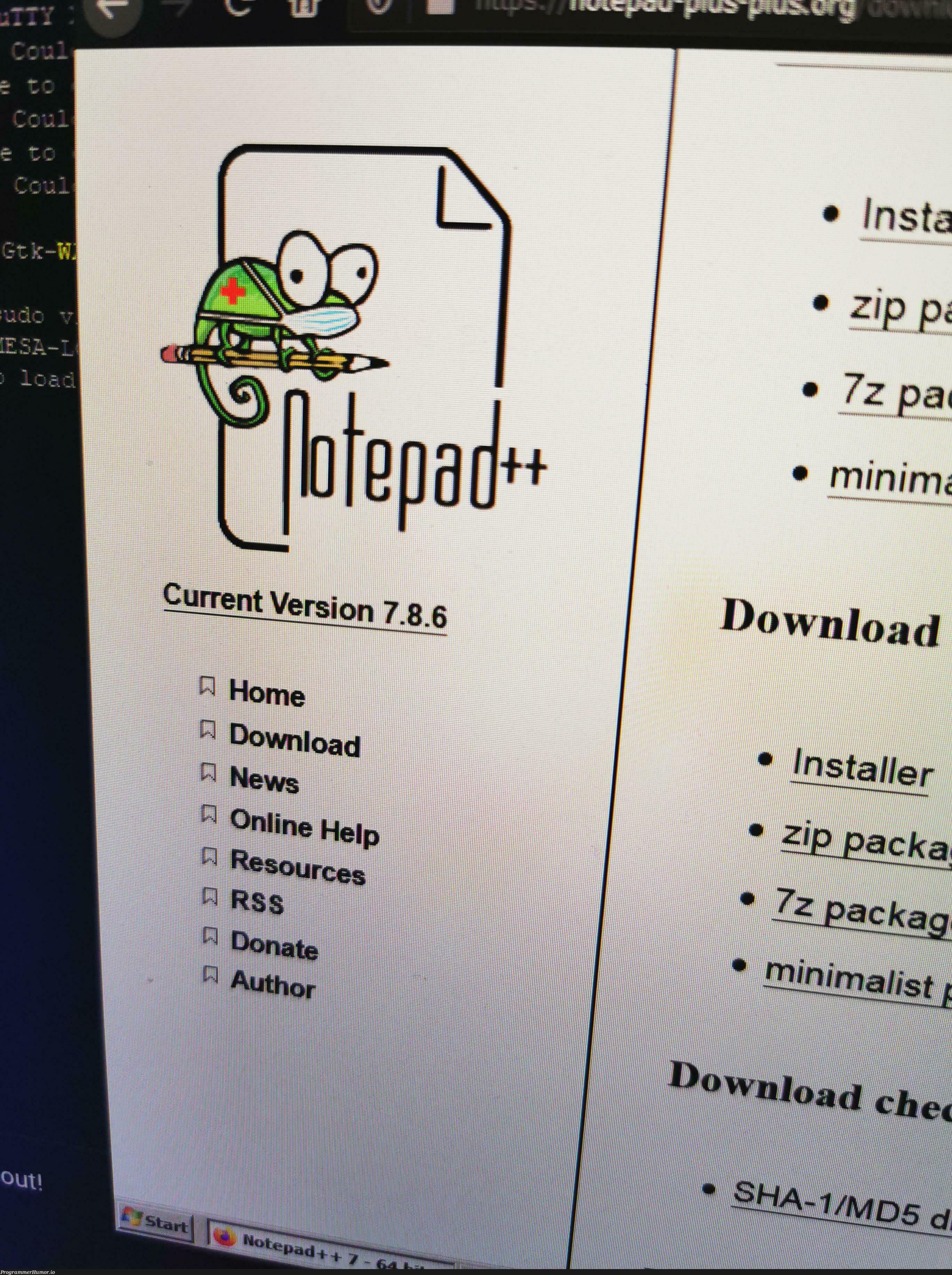 The Notepad++ chameleon do be rockin a face mask. | notepad++-memes, notepad-memes | ProgrammerHumor.io