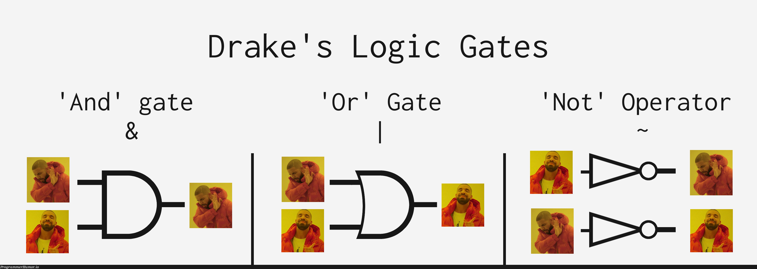 Drake teaches logic operations. | ProgrammerHumor.io