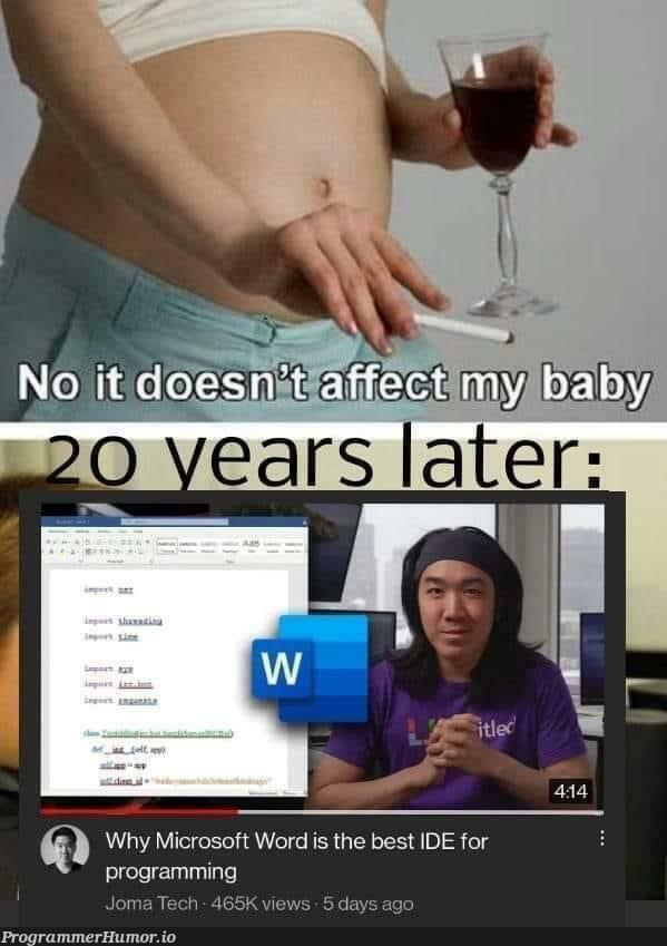 What side effects? | programming-memes, program-memes, microsoft-memes, ide-memes | ProgrammerHumor.io