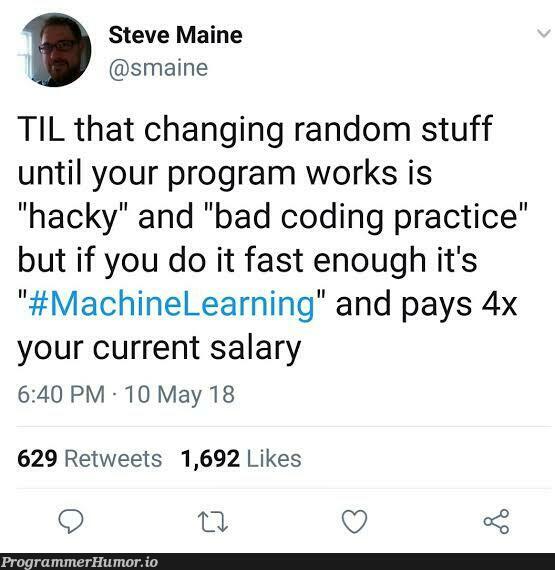 AI is the future, folks. | coding-memes, program-memes, random-memes, machine-memes, IT-memes, mac-memes, retweet-memes | ProgrammerHumor.io