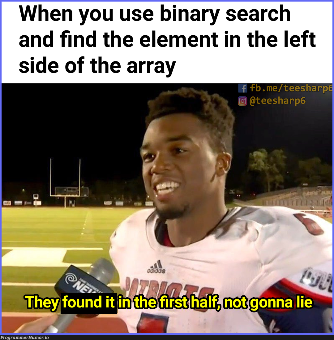 This is my favourite creation so far | array-memes, search-memes, ide-memes, binary-memes | ProgrammerHumor.io