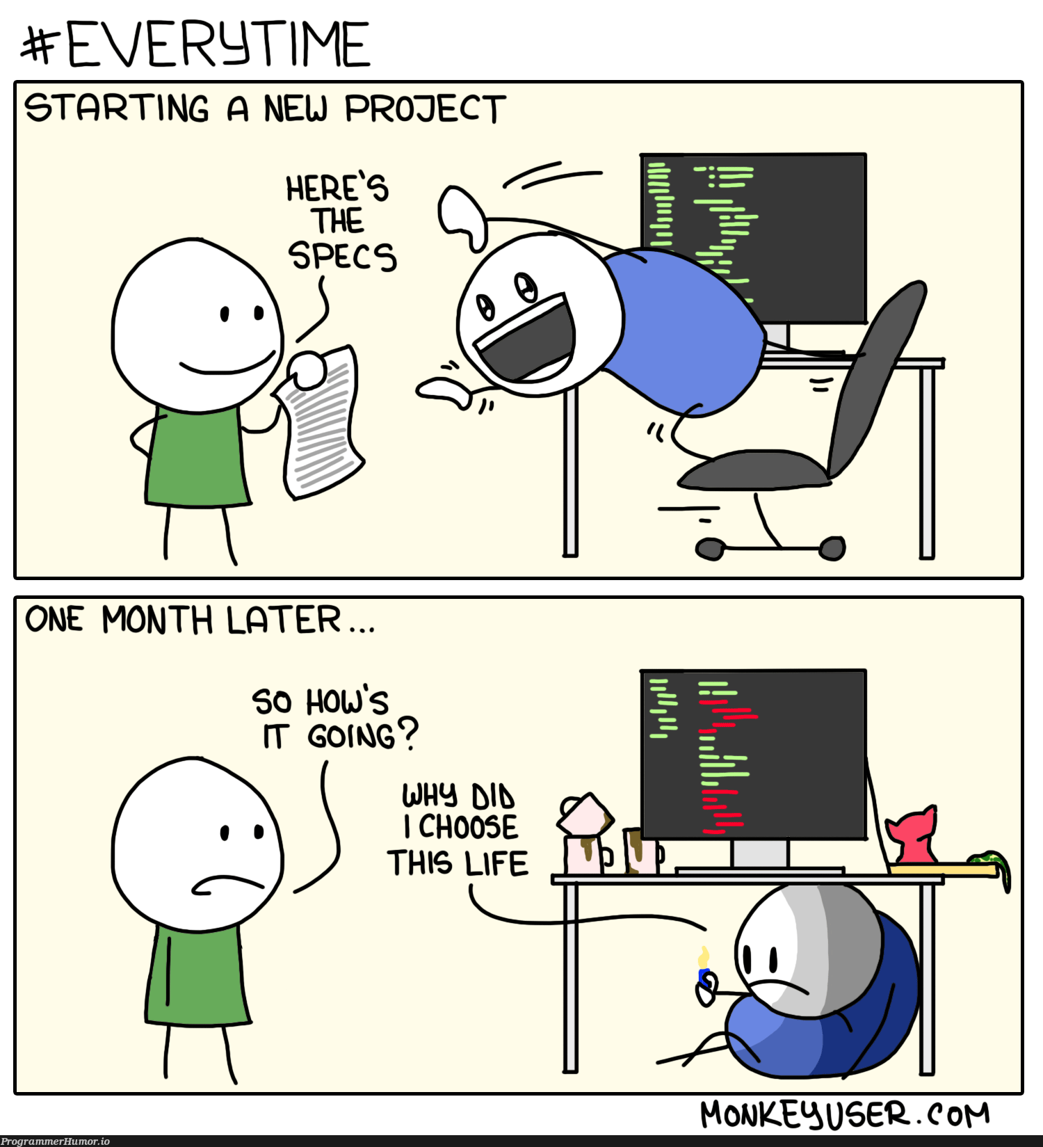 Starting a new project | ProgrammerHumor.io