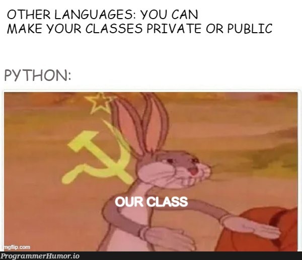 Comrade Python | python-memes, class-memes, language-memes, public-memes, private-memes | ProgrammerHumor.io