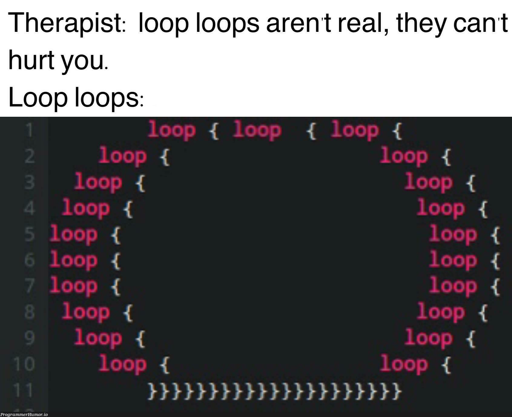 Fear the loop loops | api-memes, loops-memes, oop-memes | ProgrammerHumor.io