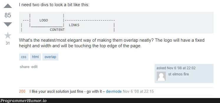 CSS to ASCII converter wanted | css-memes, test-memes, fix-memes, IT-memes, edge-memes, ML-memes, div-memes, vm-memes, cs-memes | ProgrammerHumor.io