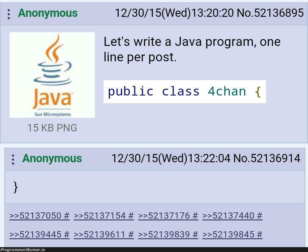 Found this while going through my old memes | java-memes, program-memes, class-memes, public-memes | ProgrammerHumor.io