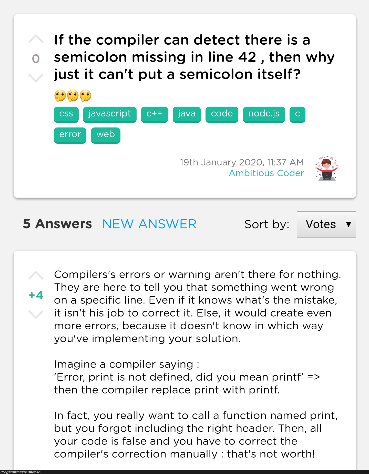 It really feels good when you've finally found an answer | javascript-memes, code-memes, java-memes, coder-memes, errors-memes, node-memes, node.js-memes, function-memes, warning-memes, error-memes, compiler-memes, IT-memes, header-memes, semicolon-memes | ProgrammerHumor.io