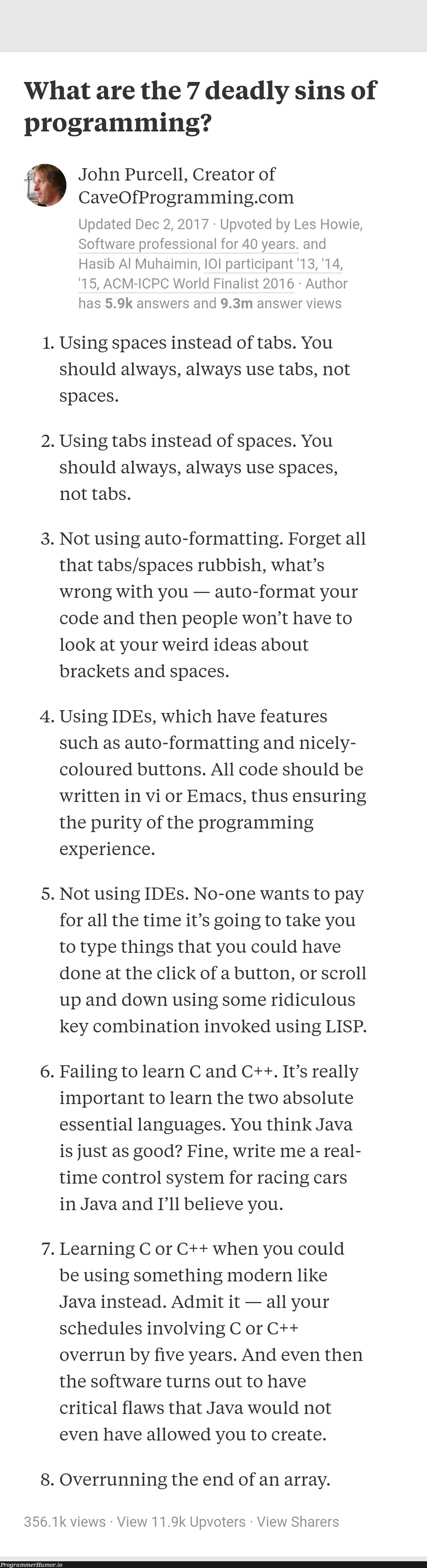 The 7 deadly sins of programming | programming-memes, software-memes, code-memes, java-memes, program-memes, aws-memes, array-memes, c++-memes, list-memes, date-memes, c-memes, cli-memes, IT-memes, idea-memes, ide-memes, mac-memes, language-memes, cs-memes, space-memes, tabs-memes, feature-memes | ProgrammerHumor.io