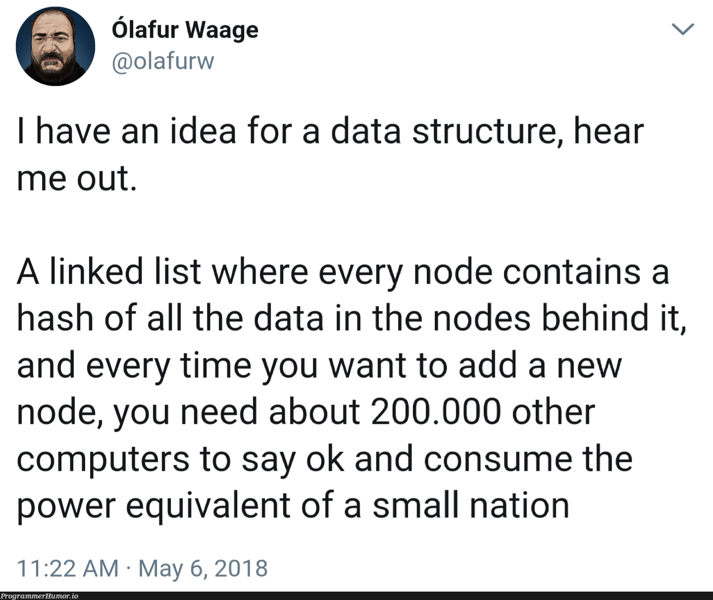 He's on to something | computer-memes, linked list-memes, node-memes, data-memes, list-memes, idea-memes, ide-memes | ProgrammerHumor.io