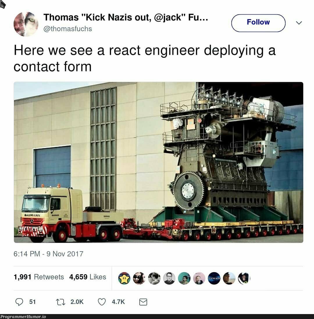 I hate react | engineer-memes, react-memes, retweet-memes | ProgrammerHumor.io