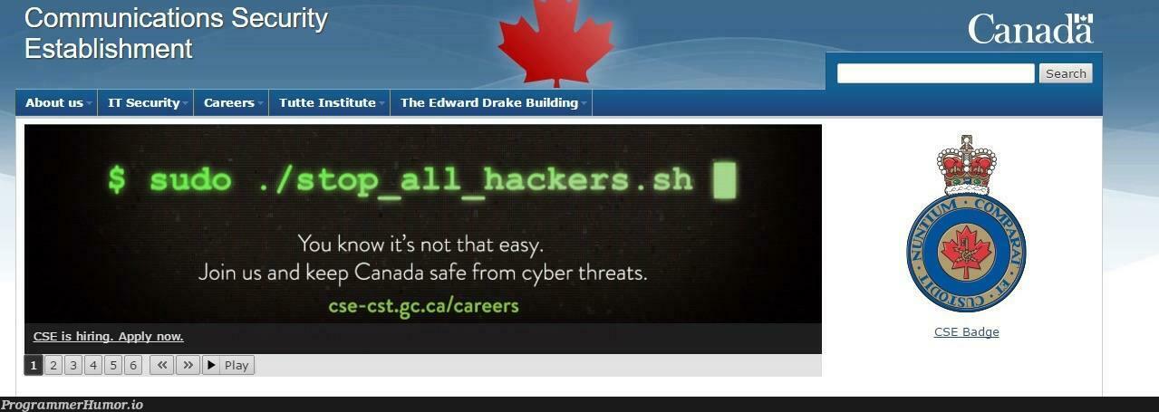 The canadian government gets it | hacker-memes, security-memes, sudo-memes, IT-memes | ProgrammerHumor.io