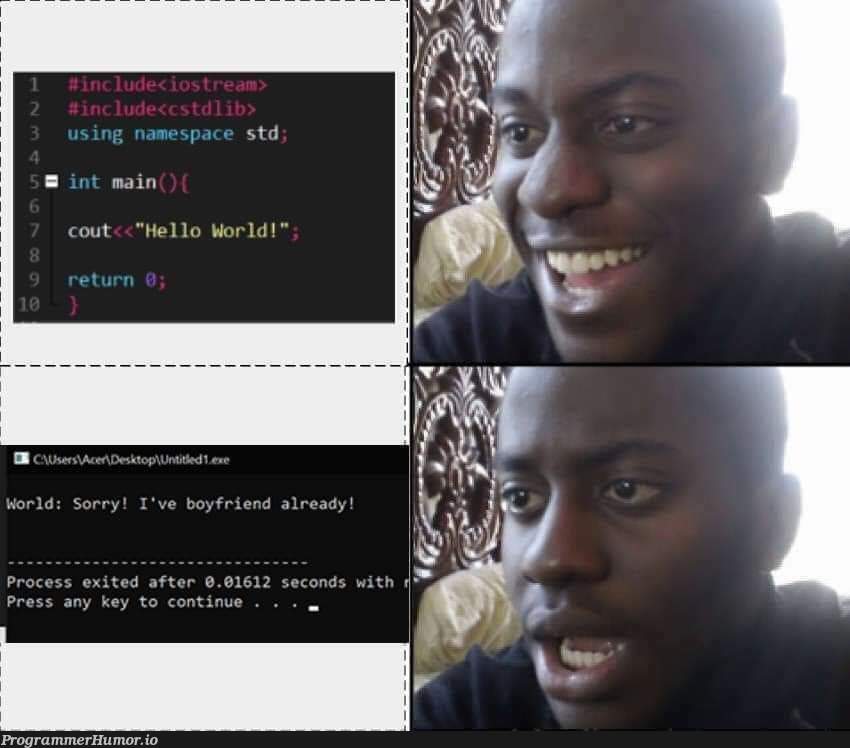 Hello World! | ProgrammerHumor.io