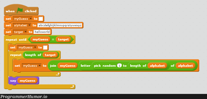 Check out my "Hello, World!" program i made in Scratch 😎 | program-memes, random-memes | ProgrammerHumor.io