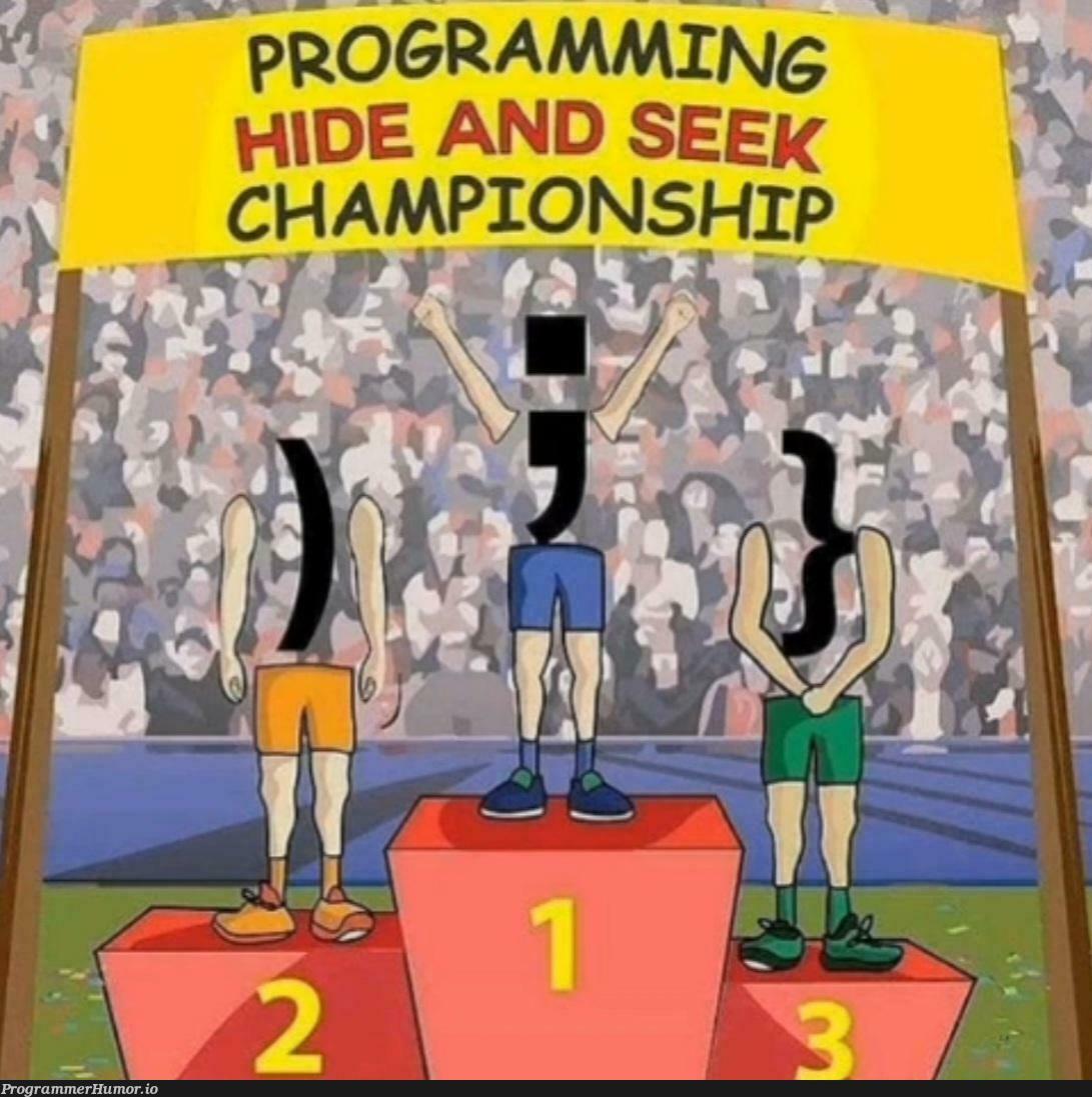 And the winner is the semicolon | programming-memes, program-memes, ide-memes, semicolon-memes | ProgrammerHumor.io