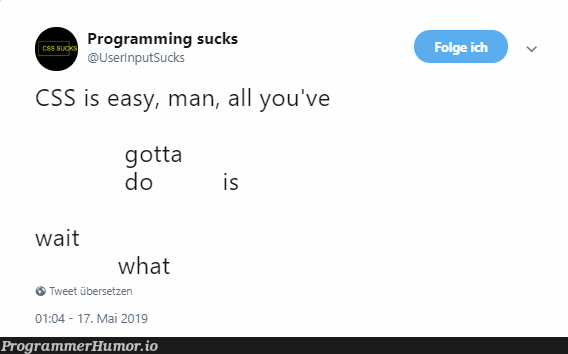 CSS SUCKS | programming-memes, css-memes, program-memes, cs-memes | ProgrammerHumor.io