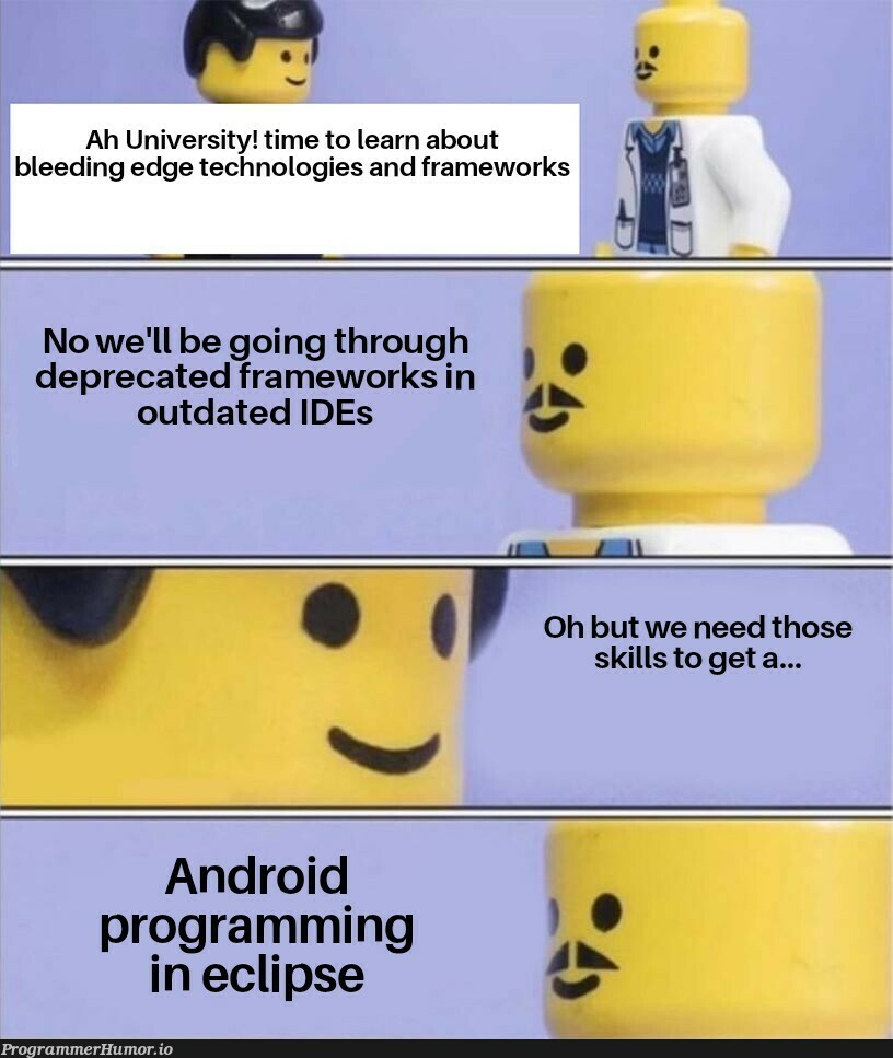 It has drag and drop, it's basically the same thing! | programming-memes, tech-memes, android-memes, program-memes, eclipse-memes, date-memes, cli-memes, IT-memes, edge-memes, ecli-memes, ide-memes, framework-memes | ProgrammerHumor.io