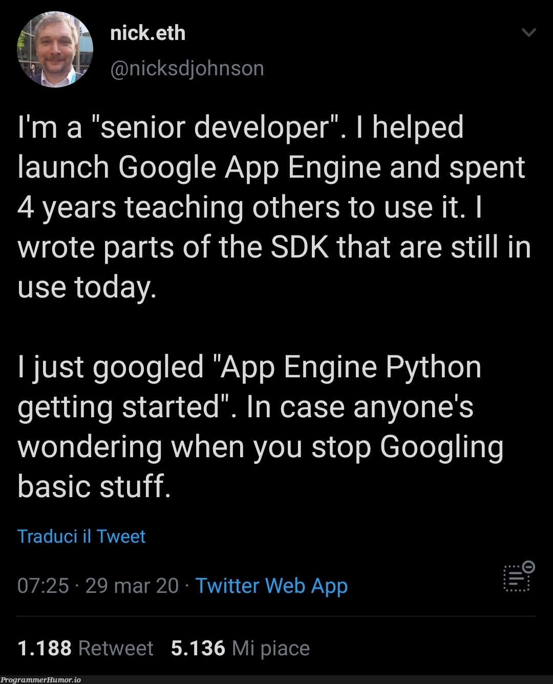 Google > knowledge | developer-memes, python-memes, web-memes, google-memes, google app engine-memes, edge-memes, twitter-memes, retweet-memes | ProgrammerHumor.io