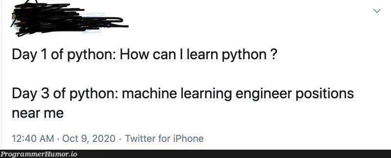 😂😂 | python-memes, engineer-memes, iphone-memes, machine learning-memes, machine-memes, mac-memes, twitter-memes | ProgrammerHumor.io