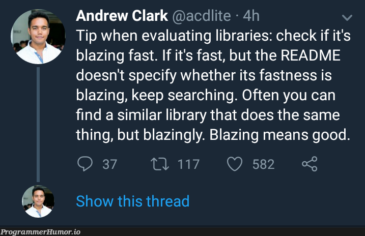 Best way to tell if a library is good | search-memes | ProgrammerHumor.io