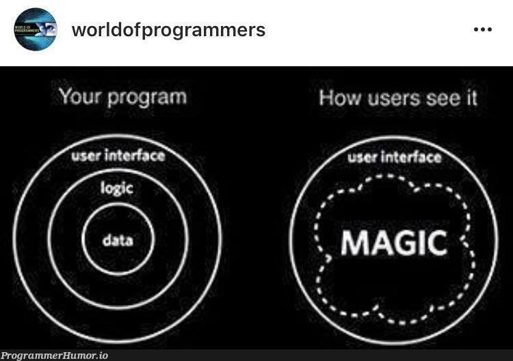 Programming is magic! | programming-memes, programmer-memes, program-memes, user interface-memes, IT-memes | ProgrammerHumor.io