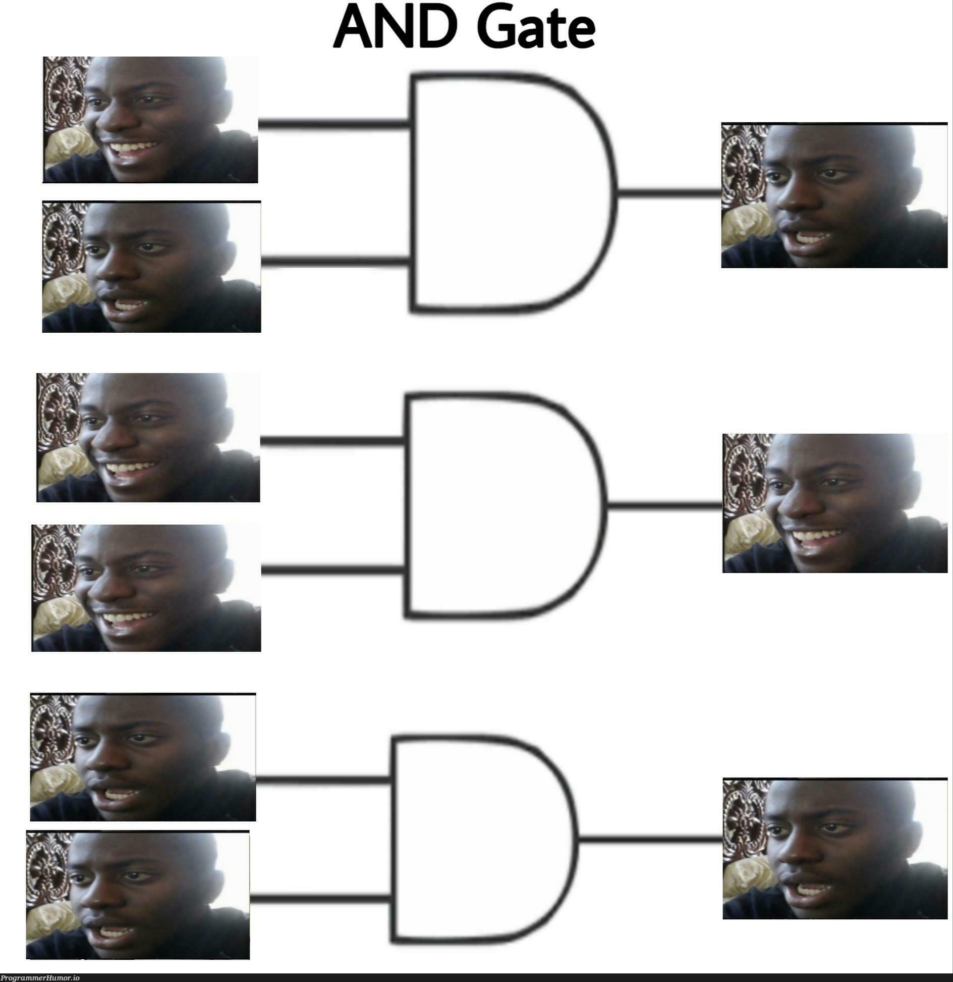 AND Gate explained using meme. | ProgrammerHumor.io