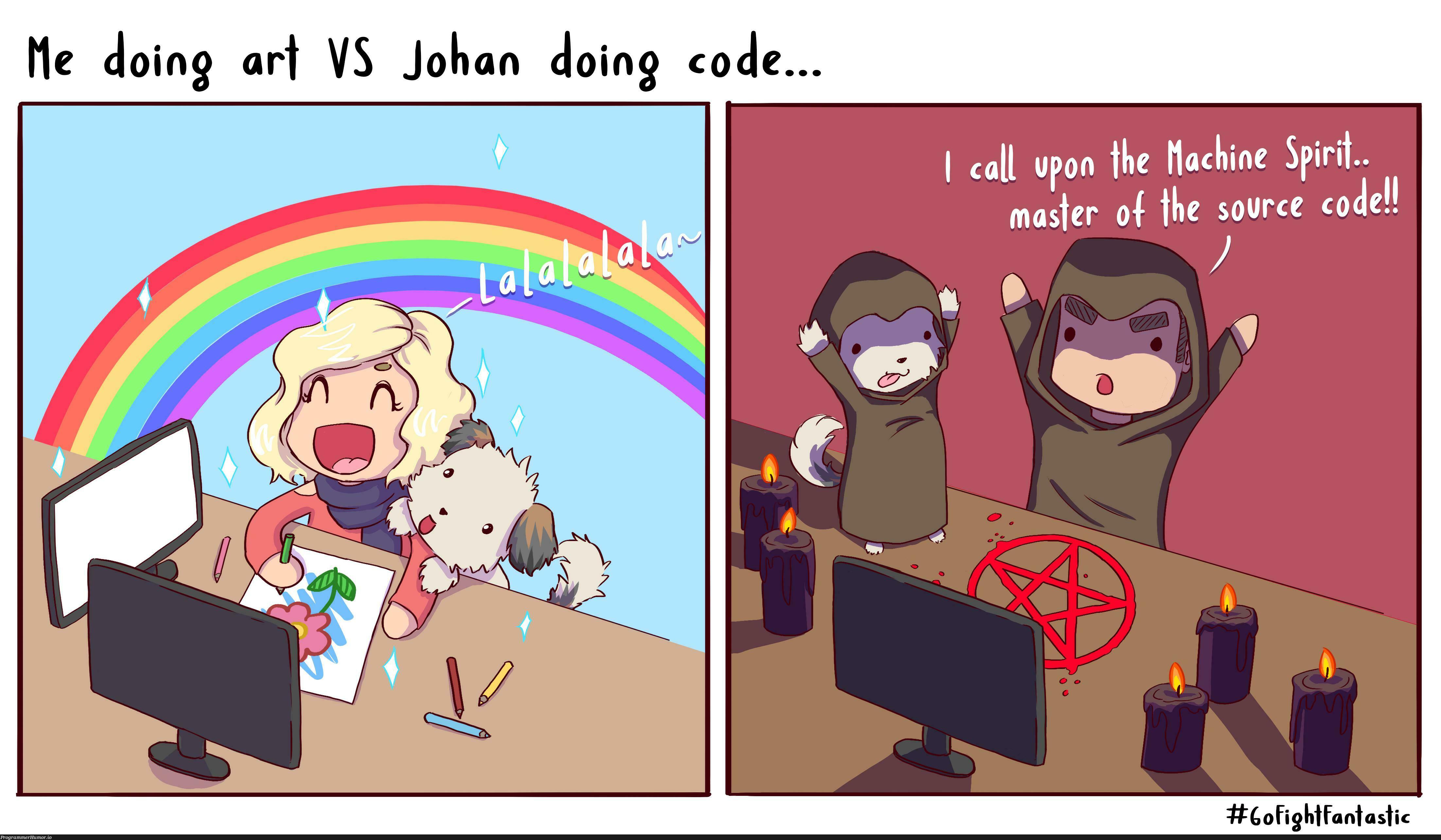 Art vs Code | code-memes, vs code-memes | ProgrammerHumor.io