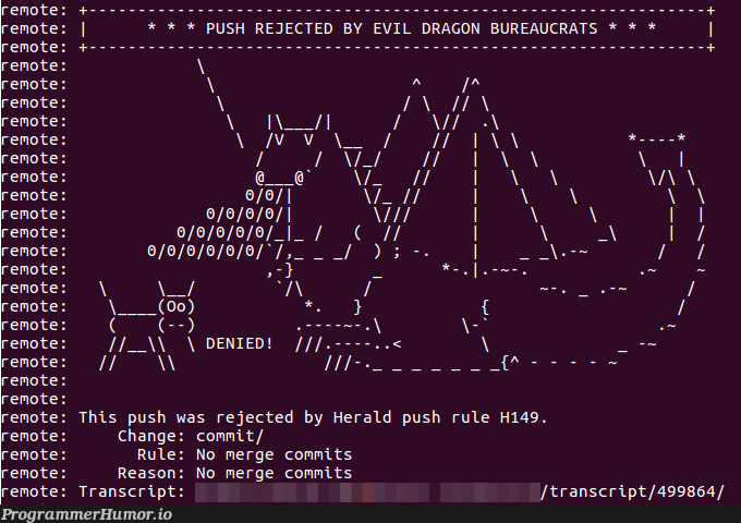 Thou shalt not push merge commits | ProgrammerHumor.io