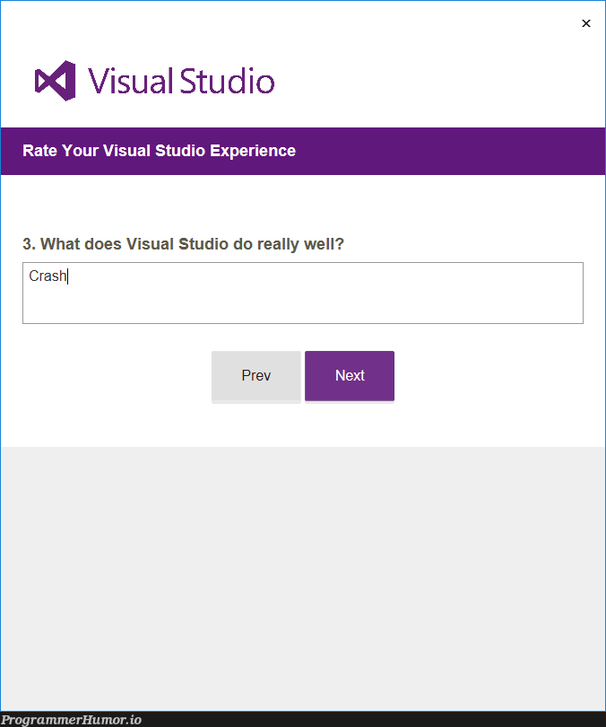 What does Visual Studio do really well? | visual studio-memes | ProgrammerHumor.io