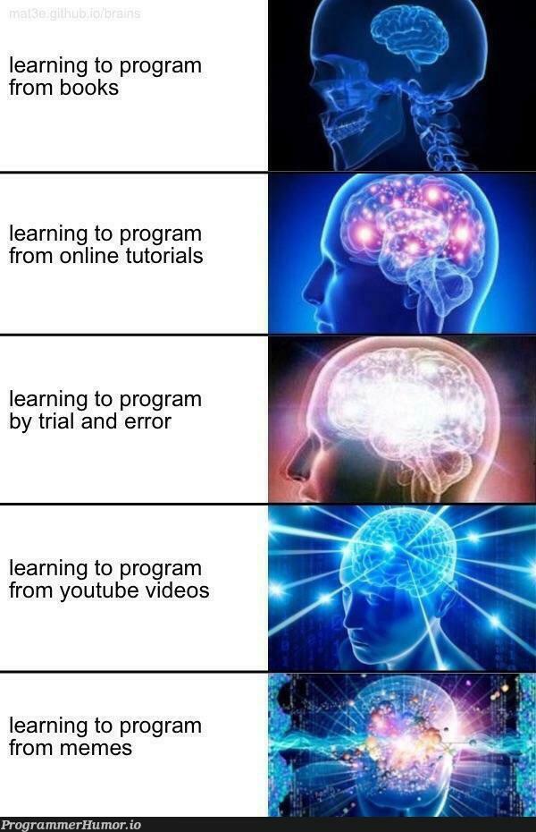 Learning to code or programming | programming-memes, code-memes, program-memes, error-memes, ide-memes, youtube-memes | ProgrammerHumor.io