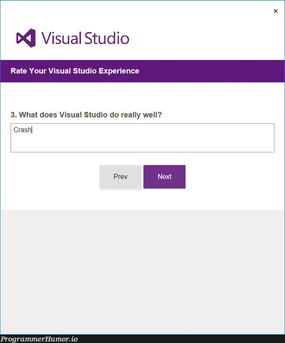 visual studio | visual studio-memes, crash-memes | ProgrammerHumor.io