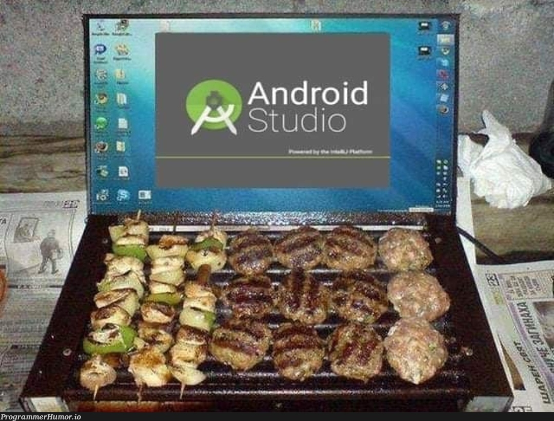 Meat goes brrrrr | android-memes, android studio-memes | ProgrammerHumor.io