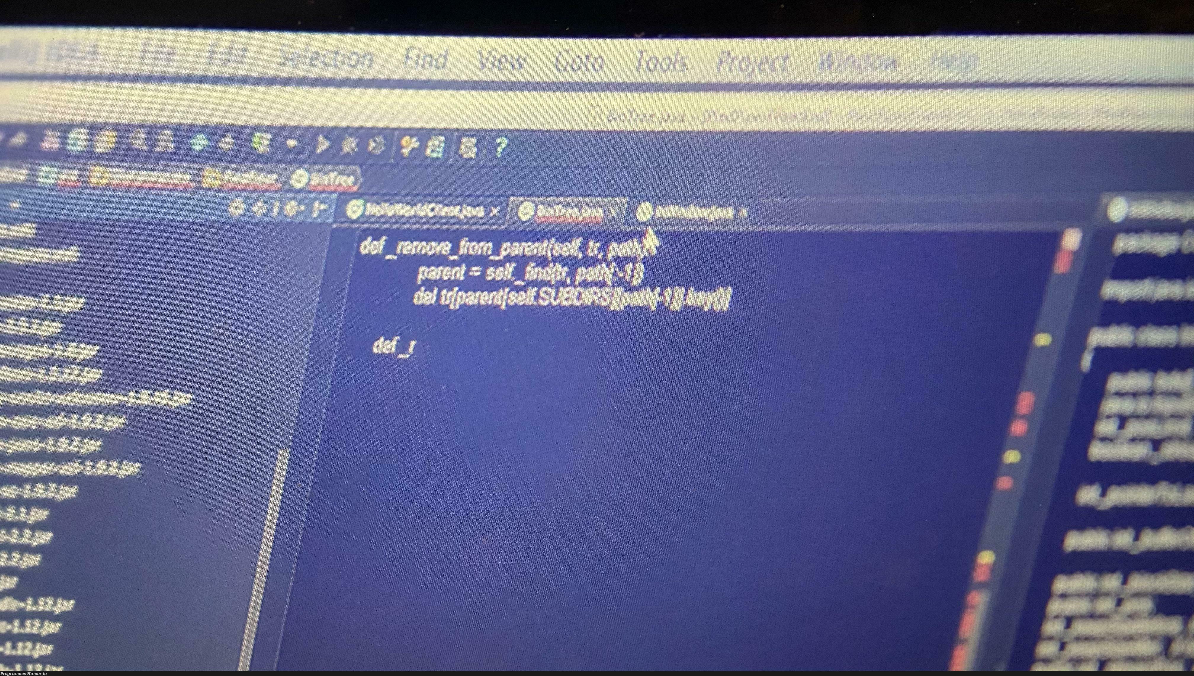 No wonder there’s an error... in S1E6 of Silicon Valley, Richard is writing Python code in a Java file. | code-memes, java-memes, python-memes, error-memes | ProgrammerHumor.io