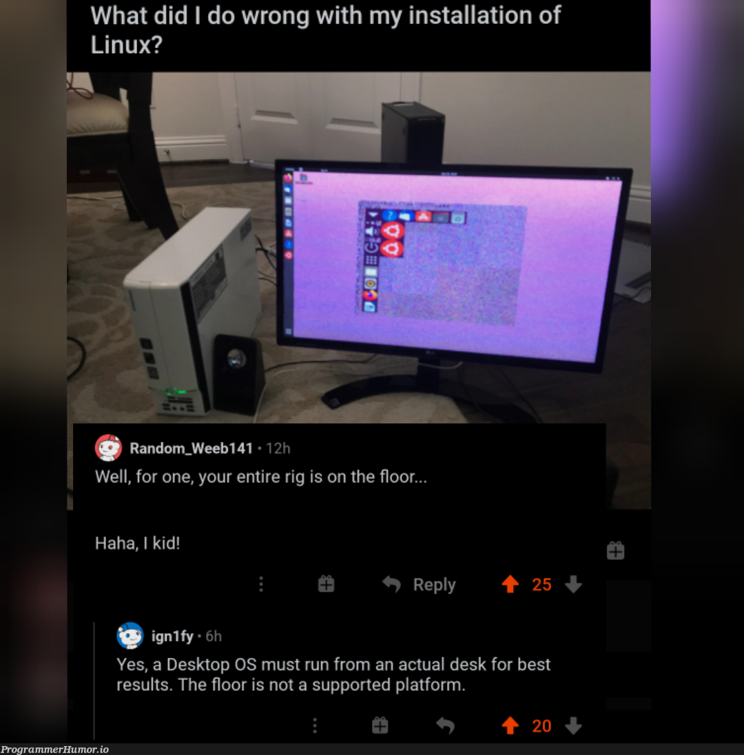 Unsupported platform exception! | linux-memes, ux-memes, random-memes, exception-memes | ProgrammerHumor.io