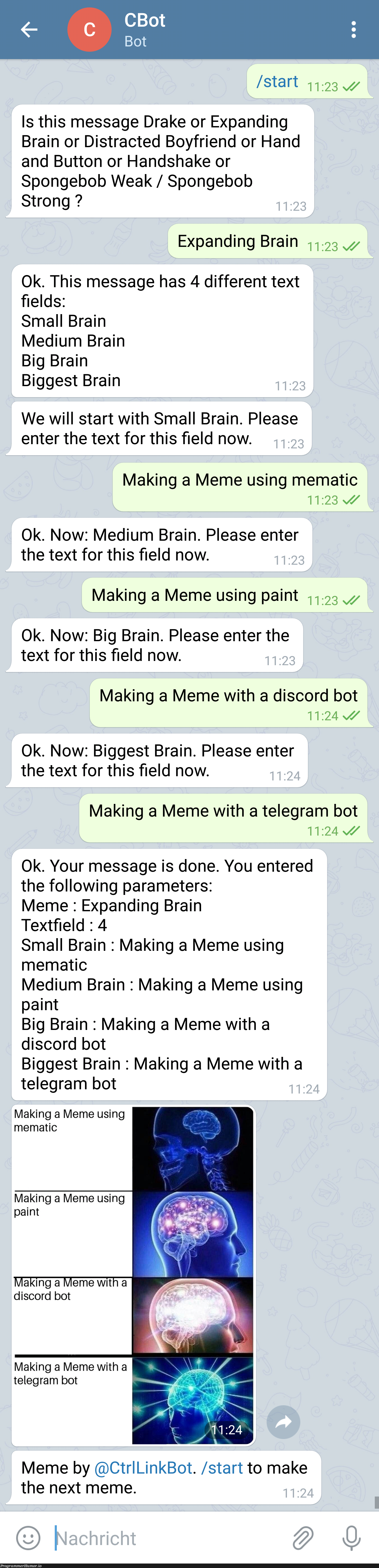 I recreated the discord meme bot in telegram. | discord-memes, bot-memes | ProgrammerHumor.io