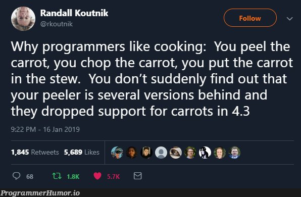 programmers like cooking | programmer-memes, program-memes, version-memes, retweet-memes | ProgrammerHumor.io