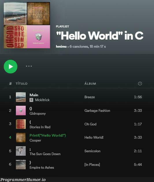 Spotify.c | ProgrammerHumor.io