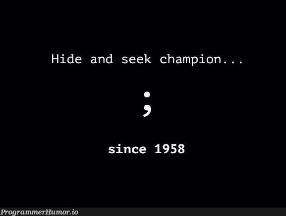 Worlds best hide and seek winner! | ide-memes | ProgrammerHumor.io