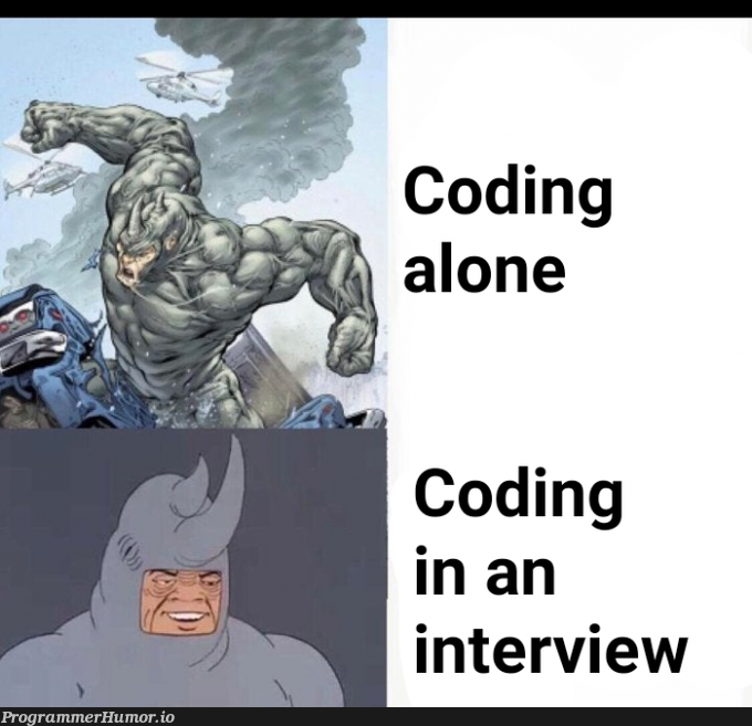 Coding in an interview | coding-memes, interview-memes | ProgrammerHumor.io