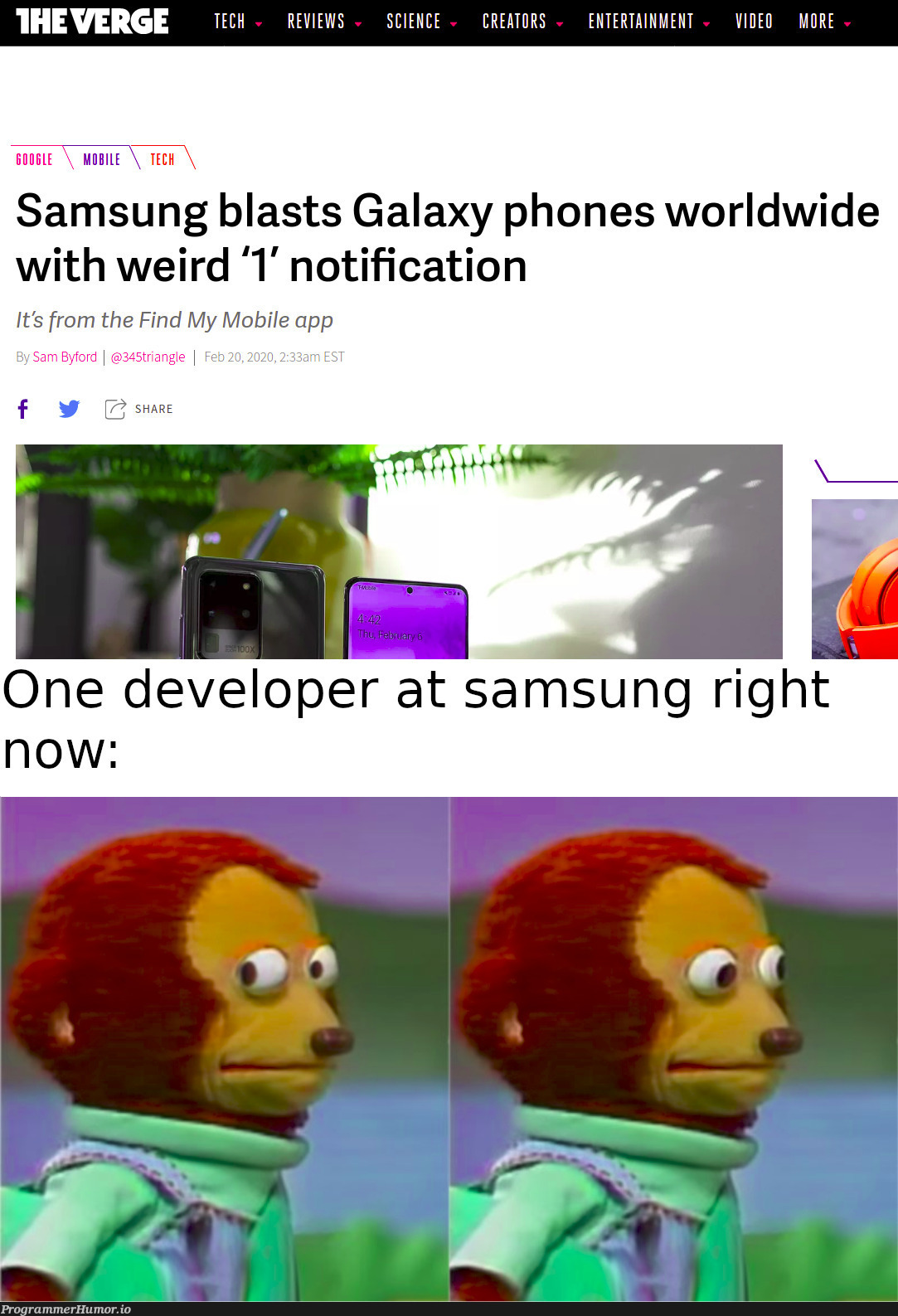 I know he's one of you! | developer-memes, ide-memes | ProgrammerHumor.io