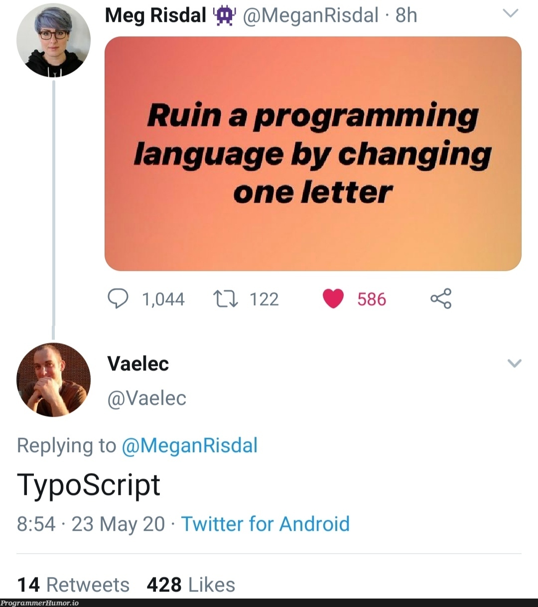 Unpopular language | programming-memes, android-memes, program-memes, twitter-memes, retweet-memes, language-memes, programming language-memes | ProgrammerHumor.io