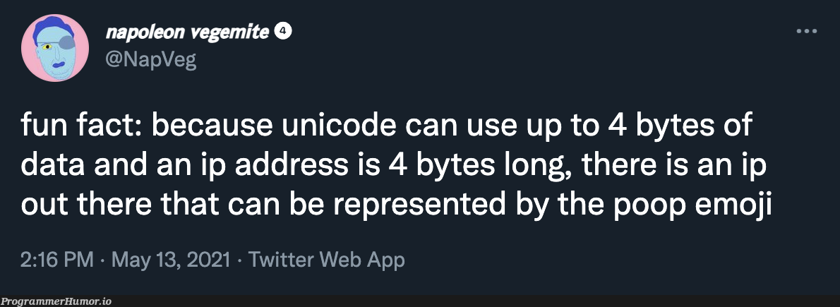 ping 💩 | code-memes, web-memes, data-memes, oop-memes, unicode-memes, twitter-memes | ProgrammerHumor.io