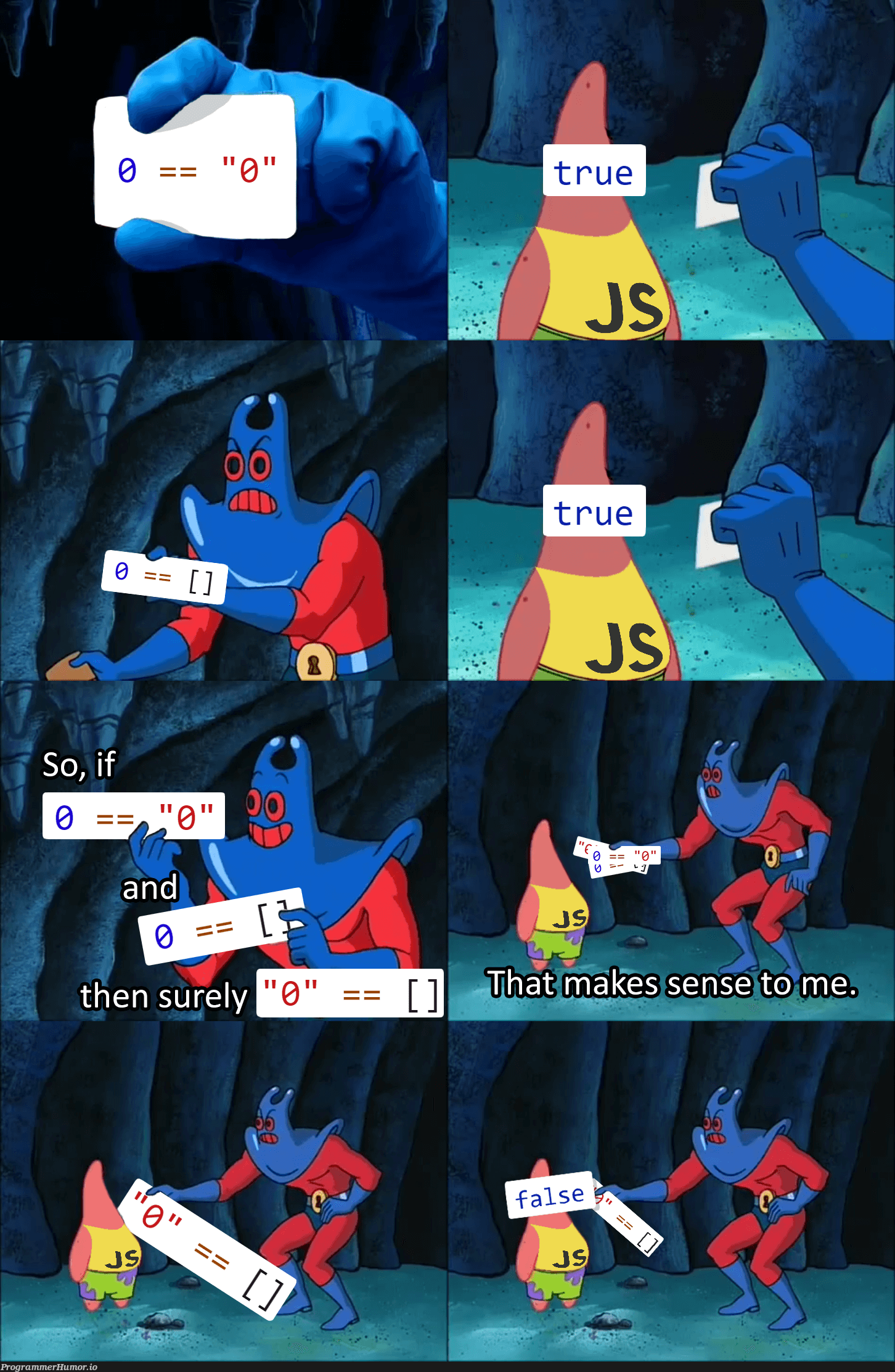 Old meme format, timeless JavaScript quirks | javascript-memes, java-memes | ProgrammerHumor.io