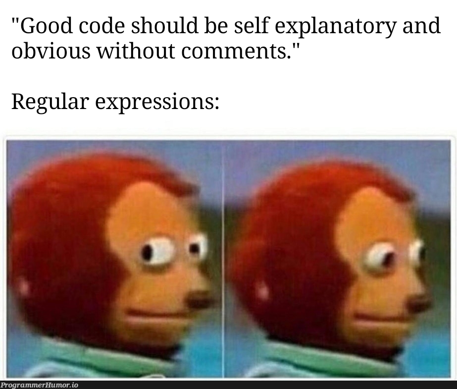 ^((25[0-5]|2[0-4][0-9]|[01]?[0-9][0-9]?).){3}(25[0-5]|2[0-4][0-9]|[01]?[0-9][0-9]?)$ | code-memes, express-memes, comment-memes, regular expression-memes | ProgrammerHumor.io