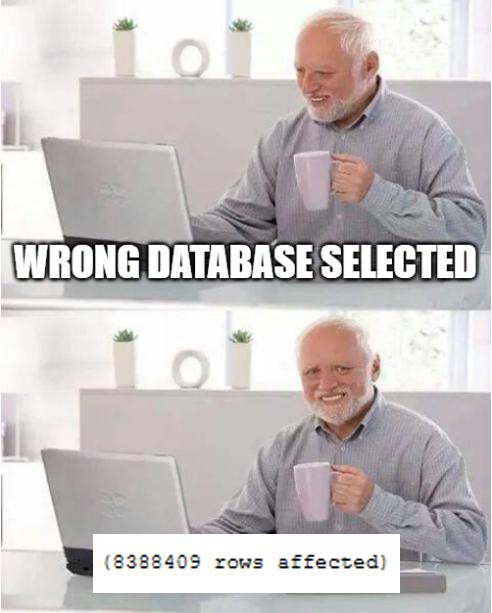 I was wondering why it wasn't inserting... Had to delete them after | IT-memes | ProgrammerHumor.io